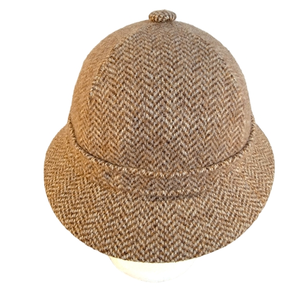 Kangol Vintage Tweed Herringbone Clipper Bucket Sherlock Holmes Vibes Hat - Picture 8 of 14